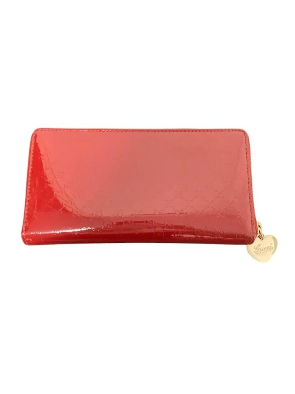 Gucci Micro Guccissima Patent Zip Around Wallet
